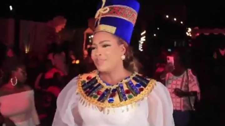 FAITHIA WILLIAMS BALOGUN ROCKS QUEEN OF EGYPT OUTFIT AS SHE STORMS HER PARTY WITH GRAND ENTRANCE