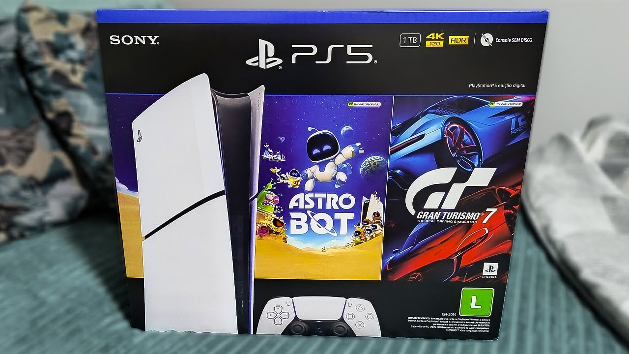 Unboxing PS5 Slim Digital 🎮 + Jogos Astro Bot e Gran Turismo 7