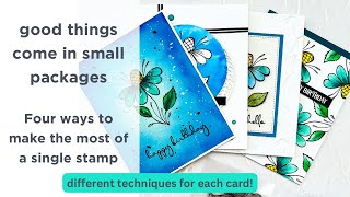 Good things come in small packages - making cards with a small stamp