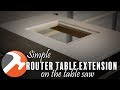 SIMPLE ROUTER TABLE EXTENSION ON THE TABLE SAW SIMPLE ROUTER TABLE EXTENSION ON THE TABLE SAW