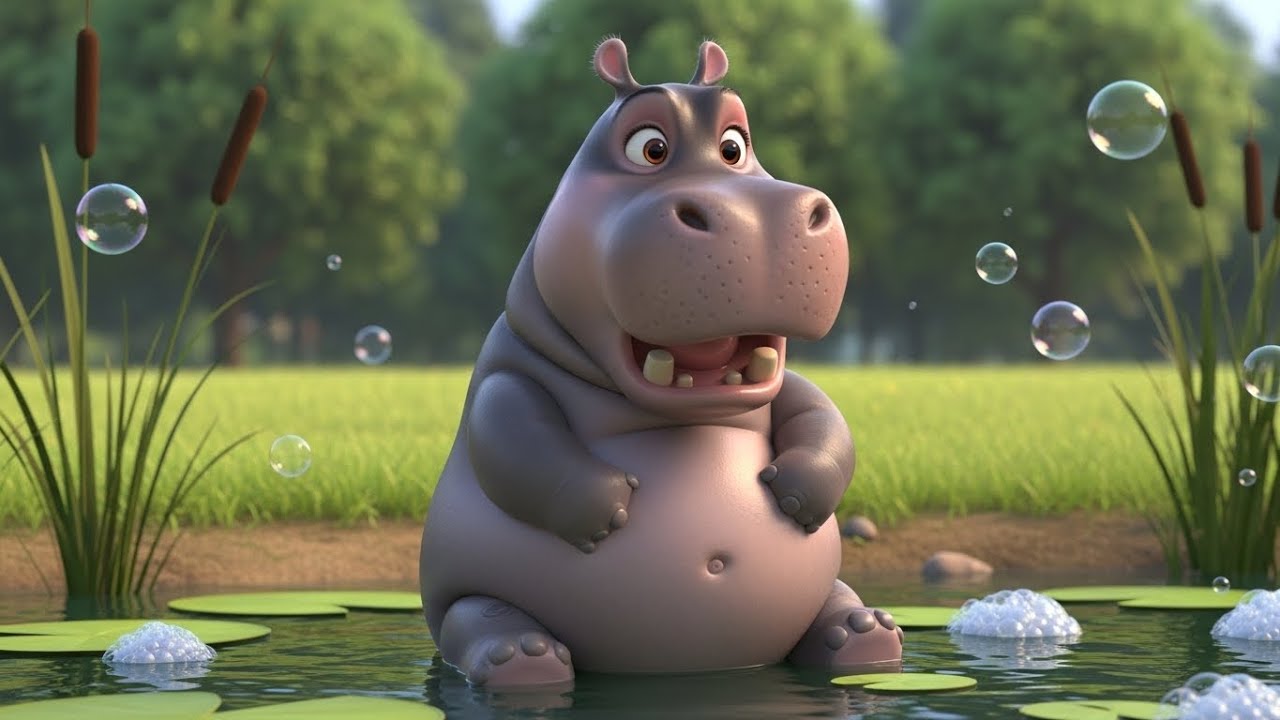 Hiccup Hippo’s Bubble Burps | Funny Animal Rhyme for Kids | Nursery Rhymes & Songs for Children