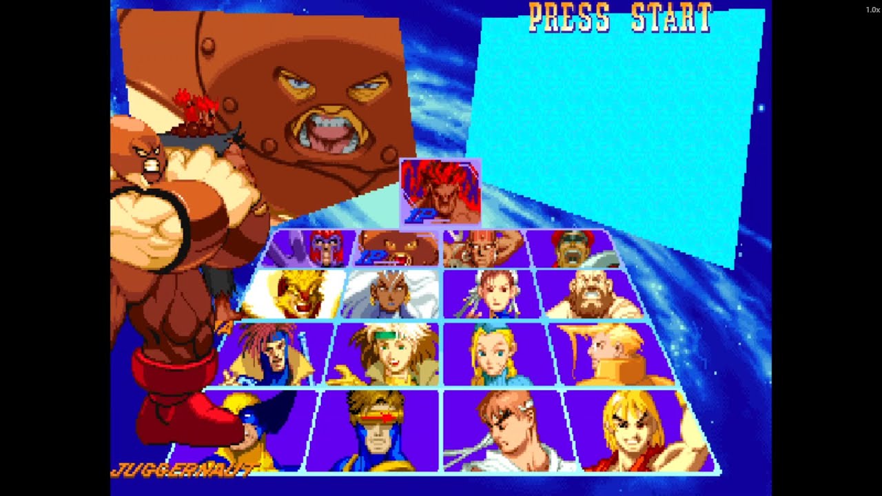 Akuma & Juggernaut Smash! | X-Men vs Street Fighter Arcade Gameplay