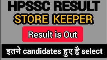 HPSSC New Update 2021 , New Result Update , Result of Store Keeper