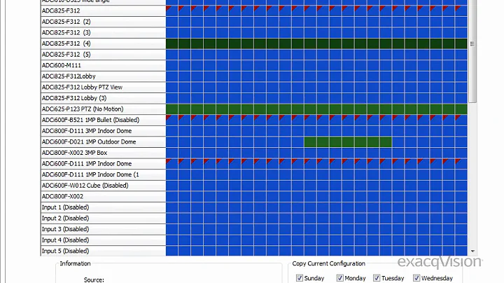 Schedule Page: Setting Recording Schedules for Video, Audio and Events