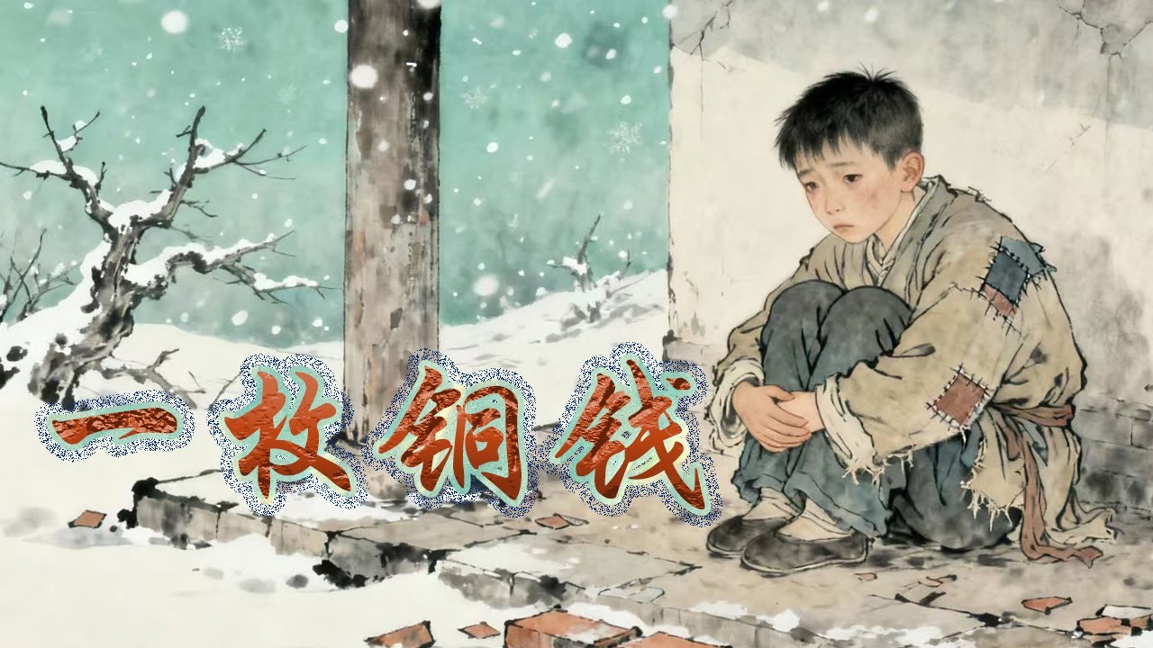 寒风像刀子似的刮在脸上，小六子两天没沾一粒米，饿得在石桥上不慎摔倒，无意中看到桥下石缝里有东西闪着微光，抠出来一看是一枚磨花的深褐铜钱，这时有个老翁过来想一两银子买下铜钱，小六子简直不敢相信自己的耳朵