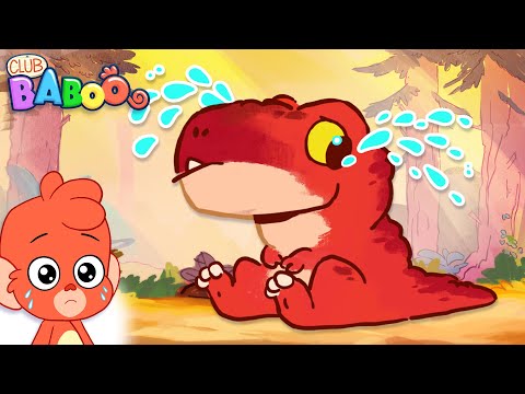 Club Baboo | Why is the baby T-Rex crying? | He lost his Dino Mommy! | Learn Dinosaur Names!