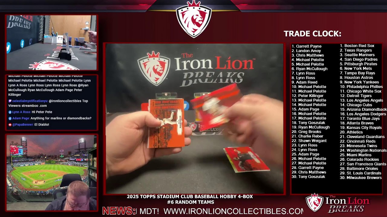 2025 Topps Stadium Club Baseball Hobby 4-Box #6 Random Teams