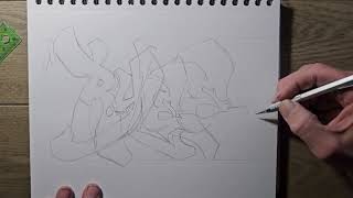 Graffiti name (Rylee) : Sketch, outline, splash of color.