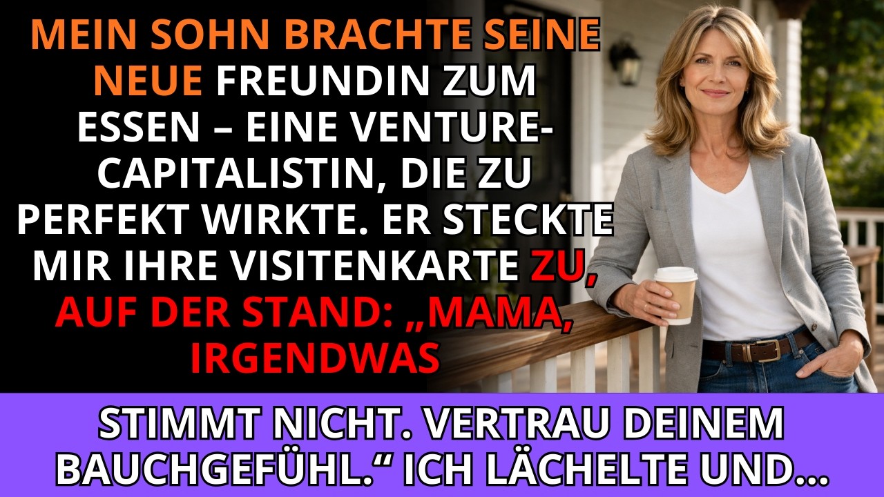 Beim Sonntagsessen steckte mir mein Sohn heimlich eine Visitenkarte zu, auf der stand: „Mama, ver...