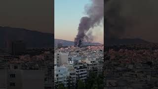 Goudi Fire, Athens, Greece (12.07.26) - Badminton stadium | toxic smoke | 112 emergency! 🚒 #fire