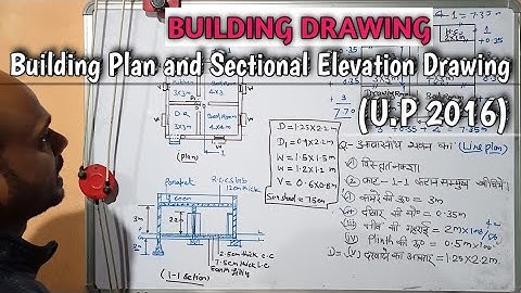 buildingdrawing,draw the plan and sectional elevation, building plan and sectional elevation drawing
