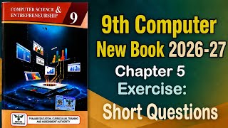 9Th Class Computer New Book 2026 || Chapter 5,Exercise Solution || Punjab Board 9th new computer