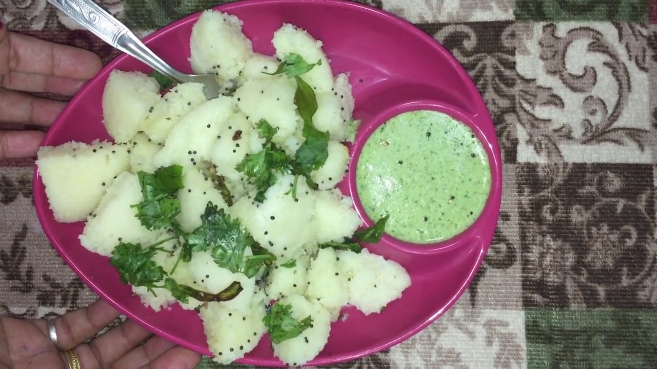 Rava idli Suji ki Fried idli with mungfali/groundnut ki Chutney South