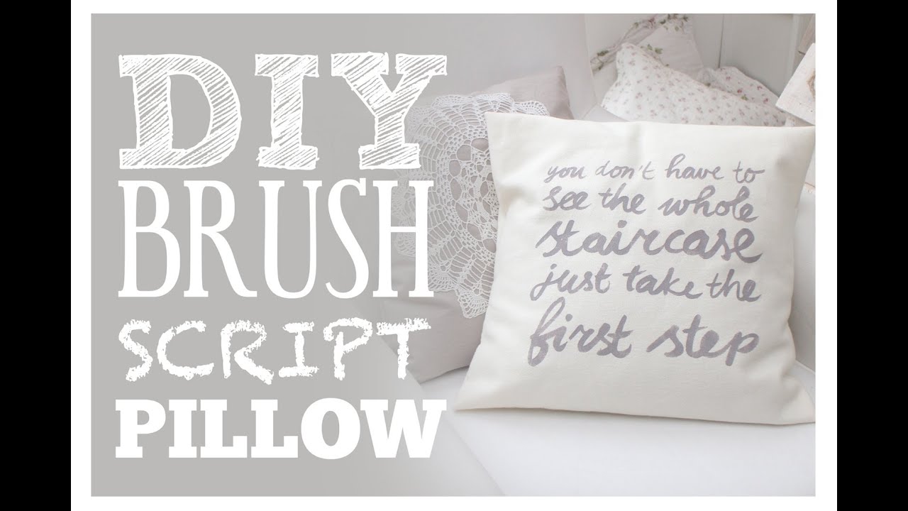 handwritten stencil print pillow diy youtube