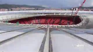 IDOM SAN MAMES Stadium   Cable Roof Extension Timelapse