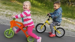 VLOG Диана и Рома катаются на Ролоцикле Rolotsikl Velobeg Кids Video