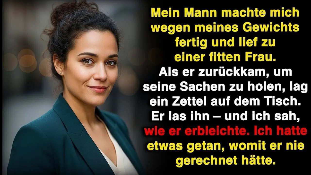 Mein Mann machte sich über mein Gewicht lustig und verließ mich für eine jüngere Frau – doch das