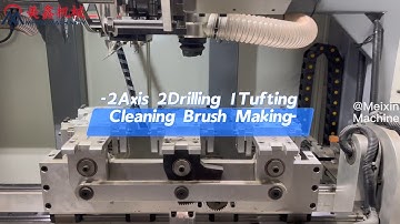 2-axis tufting machine, 2Drilling 1Tufting Cleaning Brush Machine #brushmakingmachine