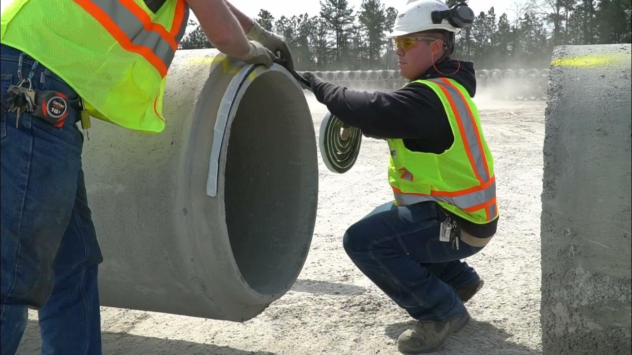 Concrete Pipe Joint Assembly Butyl Mastic Spanish Version YouTube