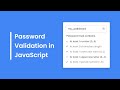 Password Validation Check in HTML CSS &amp; JavaScript | Password Strength Check in JavaScript