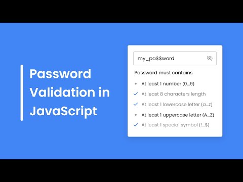 Password Validation Check in HTML CSS & JavaScript | Password Strength Check in JavaScript