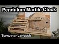 Pendulum rolling ball clock (EN). Homemade 100% mechanical marble machine clock.