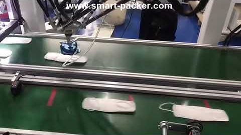 Spider type robot hand facial mask sorting feeding machine testing video