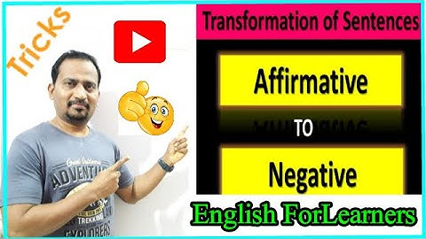 Transformation of Affirmative Sentences to Negative sentences (English Grammar)#EnglishForLearners