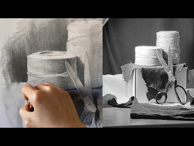 Basics #82 - How to use White Charcoal in a Charcoal Drawing on Toned Paper  