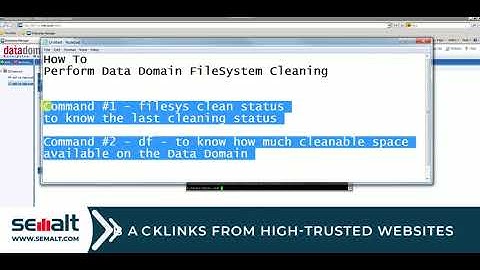 EMC Data Domain  - How to perform File System Cleaning - Semalt