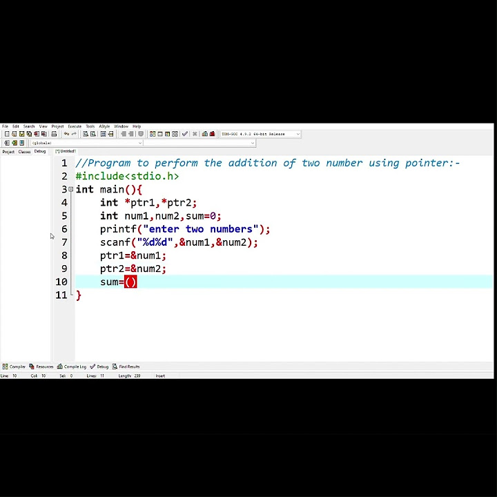 Program to perform the addition of two numbers using Pointer in C ...