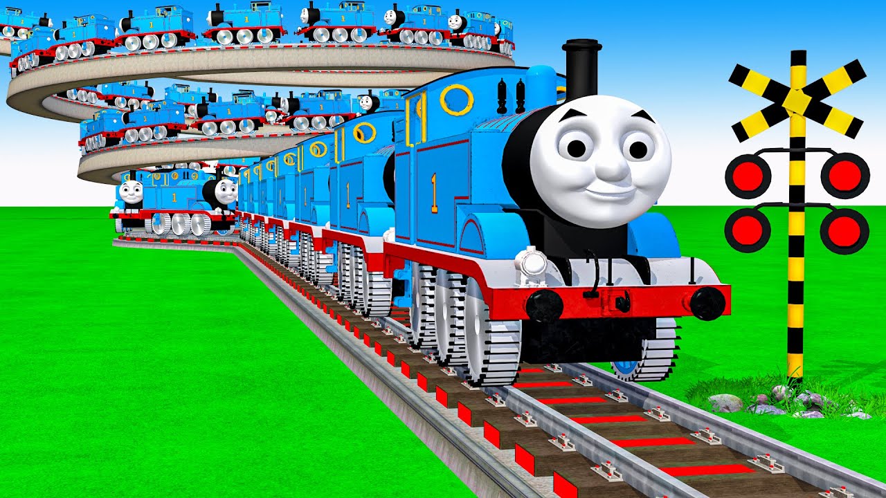 トーマス 踏切アニメ】あぶない電車 3 TRAIN Thomas vs Fumikiri 3D