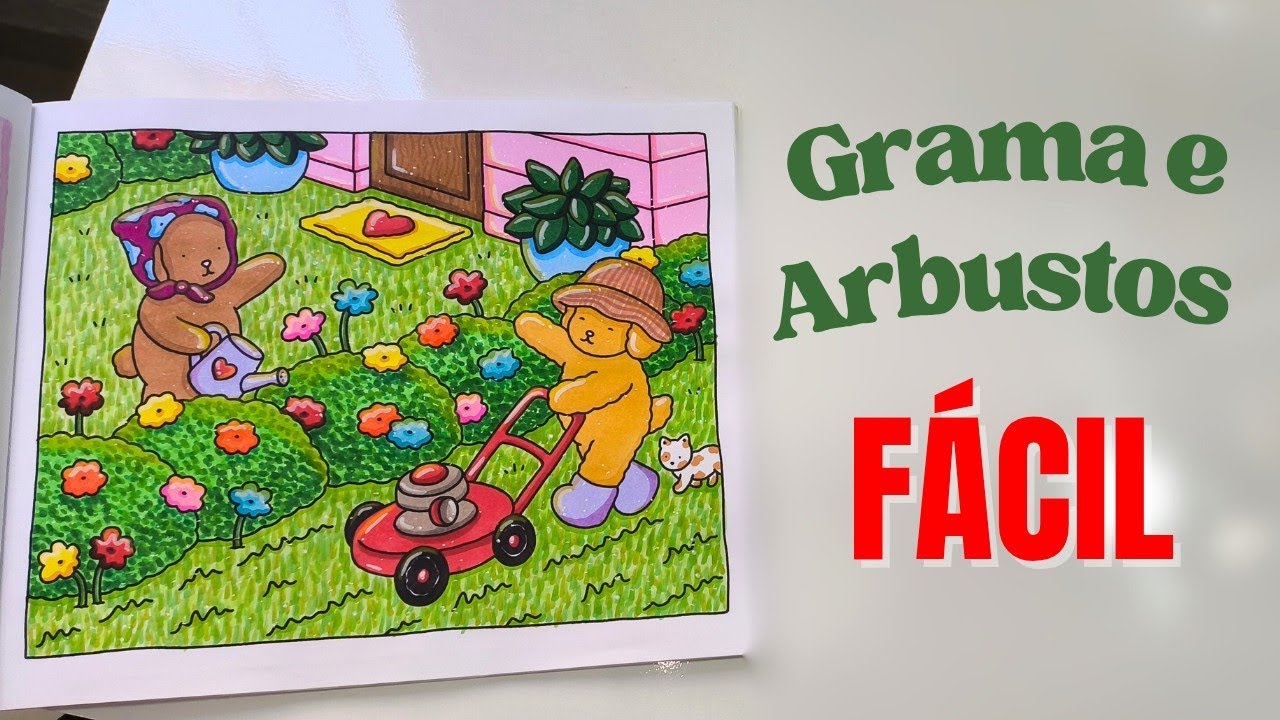 Como colorir arbusto e grama FÁCIL 