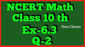 Triangles | Chapter6 Ex 6.3 Q 2 class 10 | NCERT | Math Class 10th
