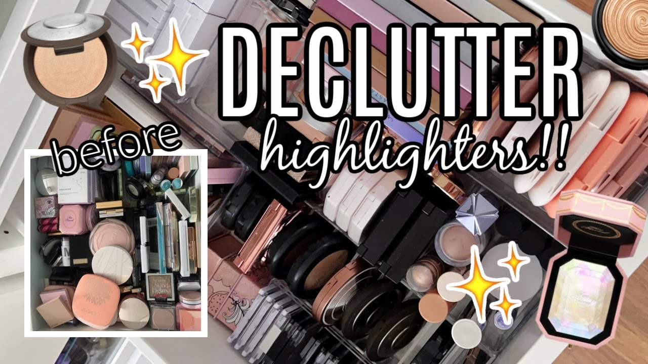 DECLUTTERING MY MAKEUP COLLECTION! 😭 HIGHLIGHTERS (powder) - YouTube