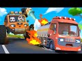 Fire truck rescue team  monster truck  car cartoon  kids song  babybus  cars world