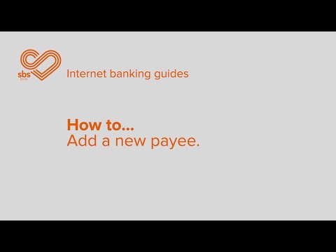 SBS Online Banking - 04 - Add a New Payee