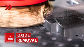 Oxide removal for metallic blank edges!
