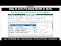 How To Get Live Stock Prices In Excel
