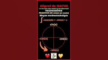 🤓Moyen mnémotechnique pour retenir les primitives de sin(x) et cos(x).#maths #aliprof #trigonometri