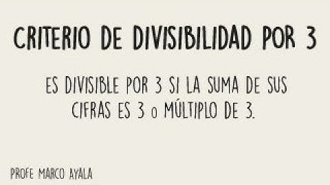 9. Criterio de la divisibilidad por 3