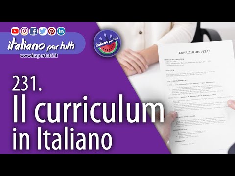 231. Il curriculum in Italiano