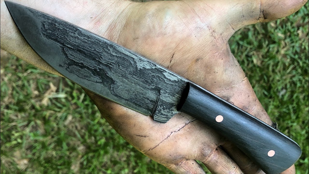 Forging a wrought iron San mai knife 