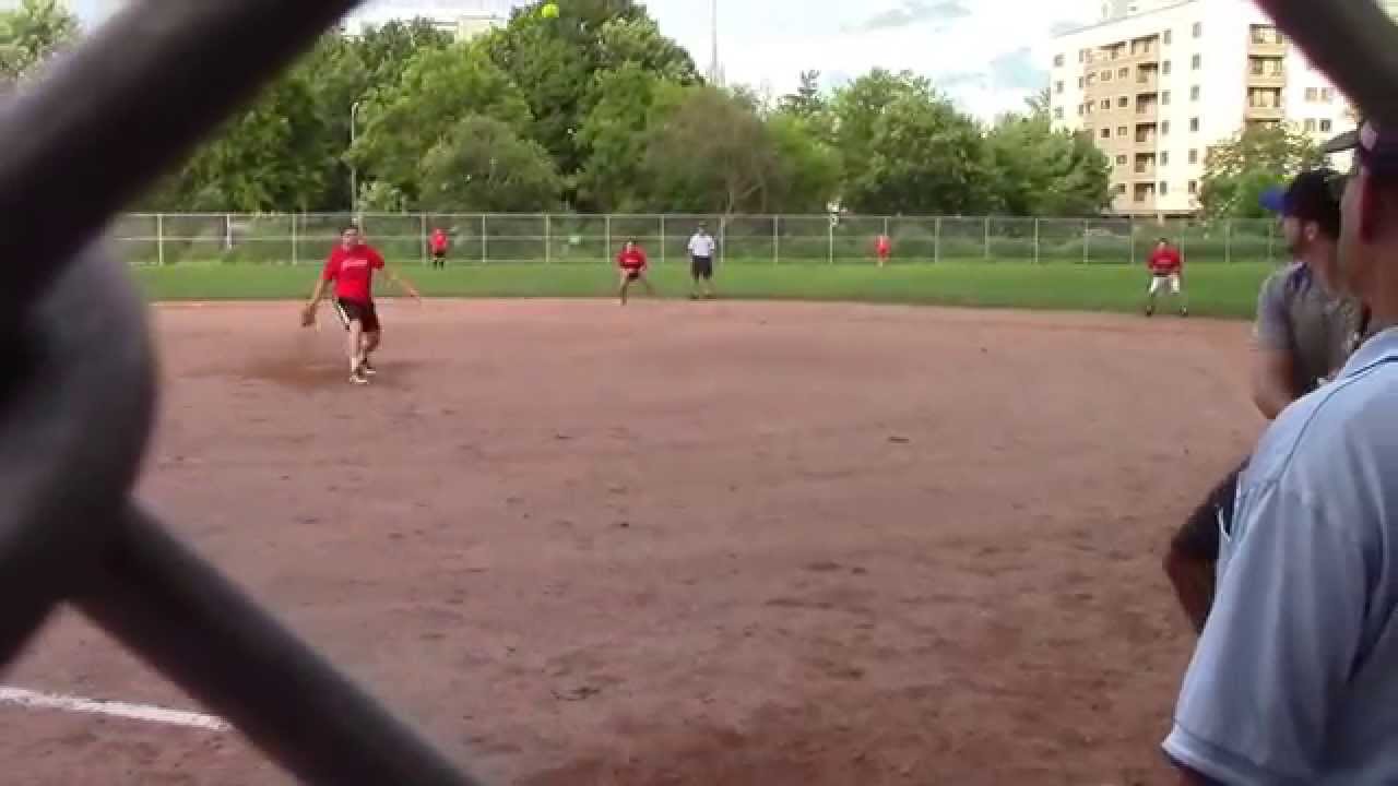 Frontier Communications vs NBC Sports - Co-Ed Softball B-League - Bottom 1st Inning - July 28, 2014