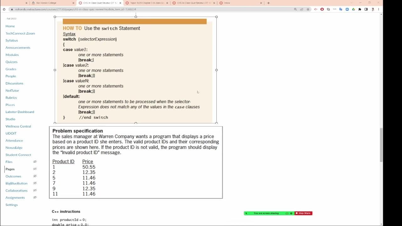 C++ programming , selection structure for multiple selections- switch ...