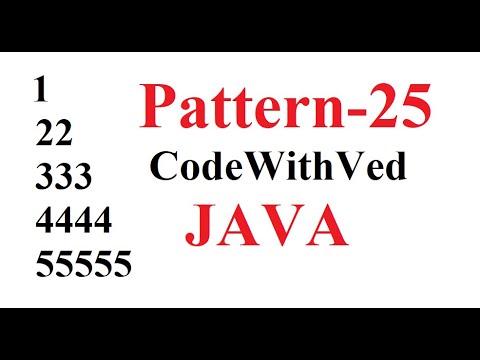 Pattern- 25 || number pattern print in java || code with Ved|| number ...