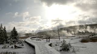 Virtual Treadmill Hike Winter In Yellowstone - Norris Geyser Basin