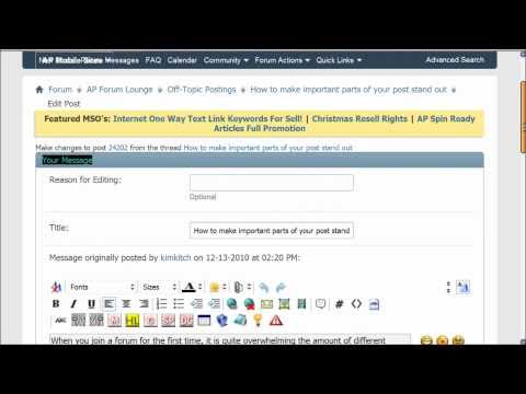 Better Networker BBCode Forum Posting Tips On Better Networkers Association