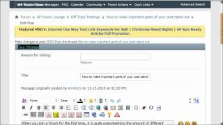 Better Networker BBCode Forum Posting Tips On Better Networkers Association