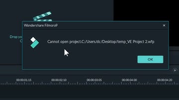 (cannot open project) filmora error solution